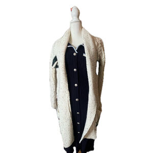 Long White Sweater, Holiday, Pine Tree Knit, Size XS